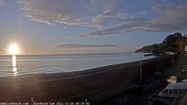 Coast near the railway in the city of Dawlish, UK