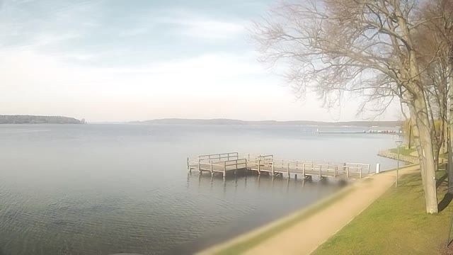 View from the Aparthotel Muritzpalais on the shore of Lake Binnenmuritz, Germany