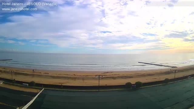 Jesolo Beach from Hotel Janeiro in Venice, Italy