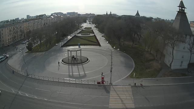 Lenin square in Astrakhan city, Russia