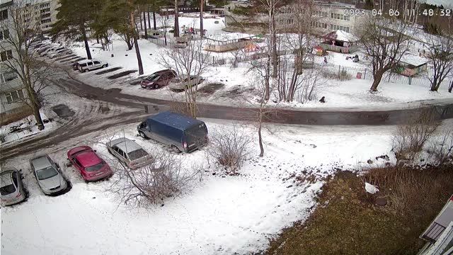 Kindergarten in the courtyard of a house in Sosnovo town, Russia