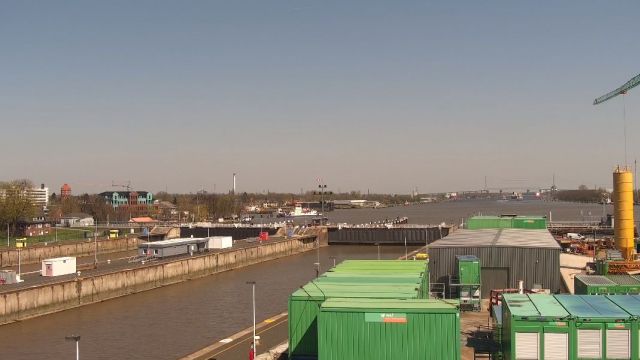 Exit of the Nord-Ostsee canal in Brunsbuttel town, Germany