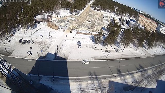 City park on Lenin street in Noyabrsk city, Russia