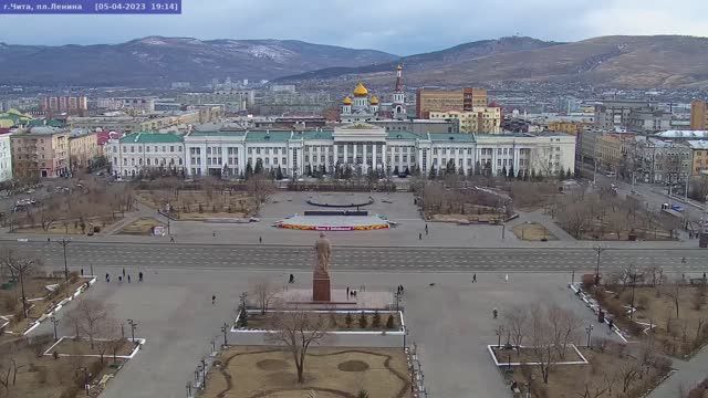 Lenin Square in Chita city, Russia