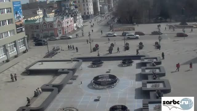 Musical fountain in Saratov city, Russia