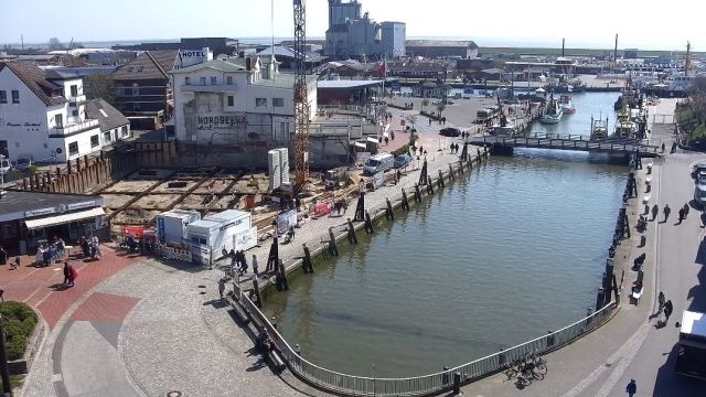 Museum harbor in Busum resort town, Germany