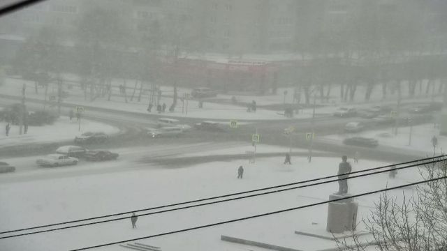 Monument to Lenin in Nazarovo city, Russia