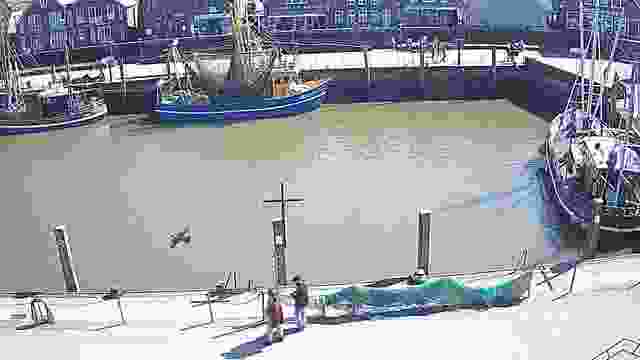 Boat harbor of Neuharlingersiel city, Germany (cam #2)