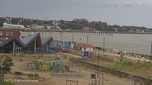 Felixstowe Beach in Felixstowe town, UK