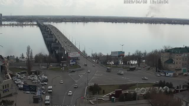 Bridge across the Volga river from Saratov city to Engels city, Russia