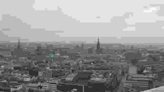 Panorama of Hamburg city from the roof of business center EMPORIO, Germany