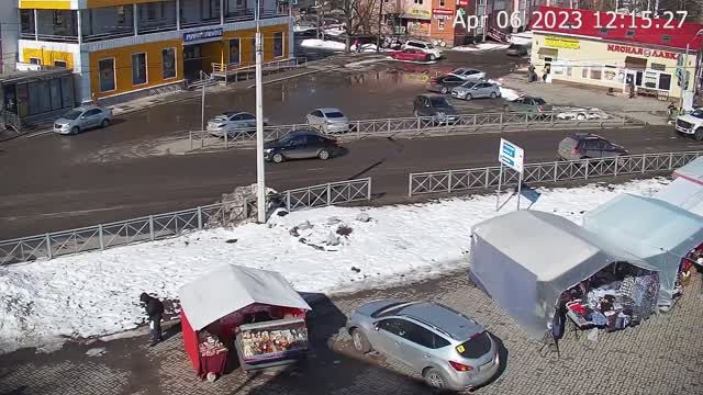 Central market in Sosnovo town, Russia
