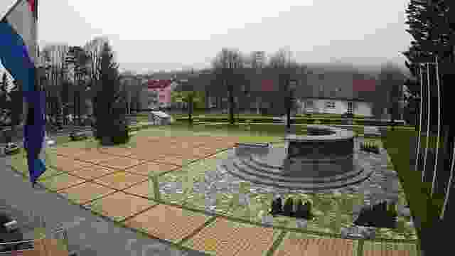 City park of Korenica town - Monument to the Caduti partisans