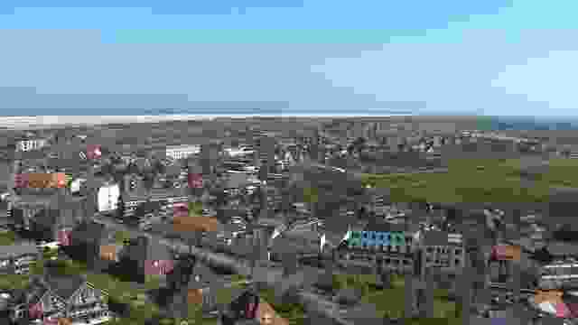 Panoramic view from lighthouse on Borkum island, Germany