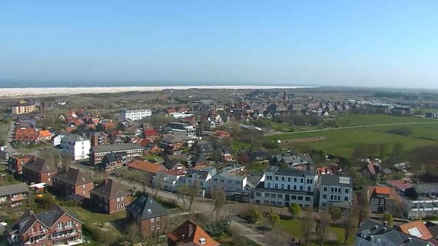 Panoramic view from lighthouse on Borkum island, Germany
