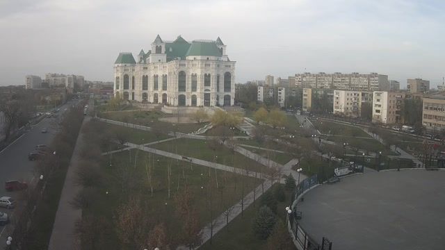 State musical theater in Teatralny park in Astrakhan city, Russia