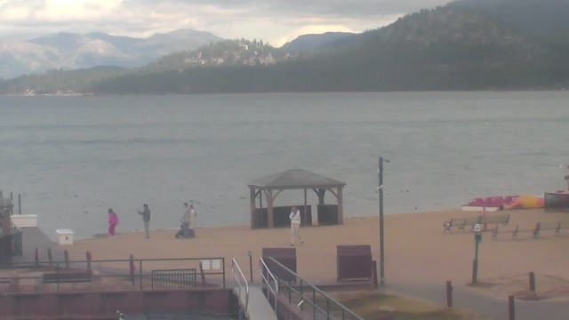 View of Lake Tahoe Harbor from Riva Grill On the Lake, CA, USA