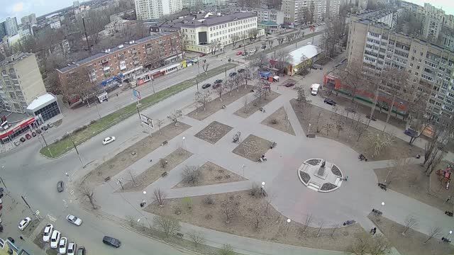 Square with a monument to the heroes of the Great Patriotic War in Engels city, Russia