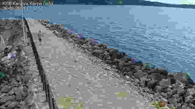 Pier and beach on the coast of Kerpe, Türkiye