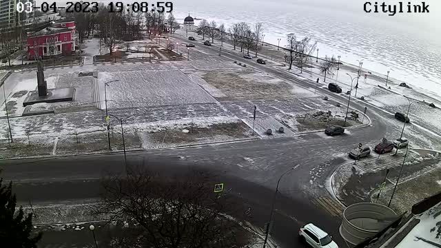 Embankment of the Onega River in Petrozavodsk city, Russia (cam #2)