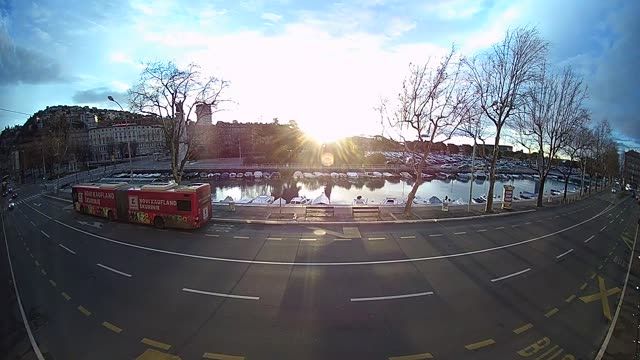 Fiumara street in Rijeka - view of the pier