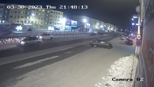 Leninsky avenue in Norilsk city, Russia