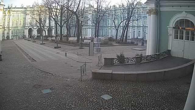 Inner courtyard of the Winter Palace in St. Petersburg city, Russia