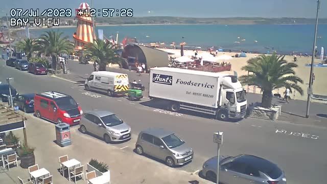 Weymouth Beach in Weymouth city, England, UK