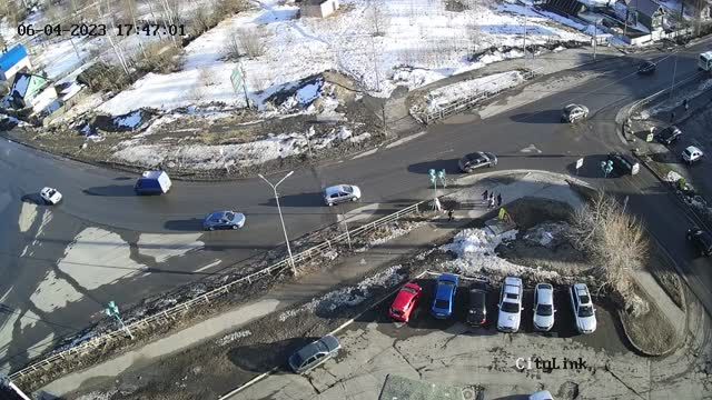 Crossroad of Novokirpichnaya street and Bumazhnikov street in Kondopoga, Russia