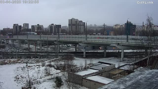 Gogolevsky bridge in Petrozavodsk city, Russia