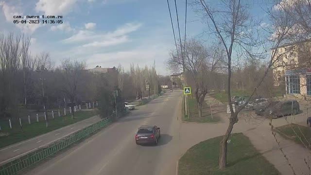 Embankment street in Volzhsky city, Russia