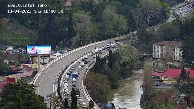 Panoramic city view from Avtomobilist hotel in Sochi city, Russia