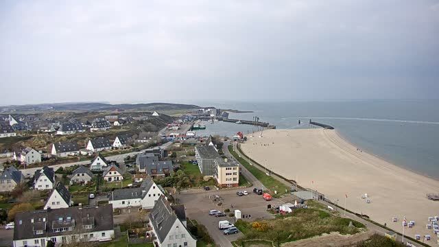 View of coastline from lighthouse on Sylt island, Germany