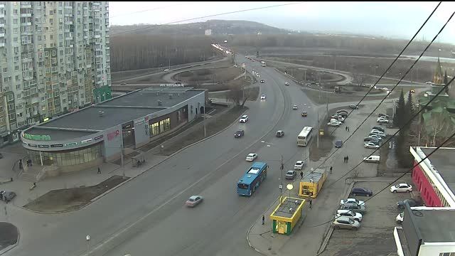 Road to Kuznetsky bridge in Novokuznetsk city, Russia