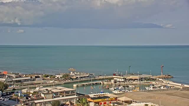 View of Riccione Beach from Hotel Atlantic, Italy