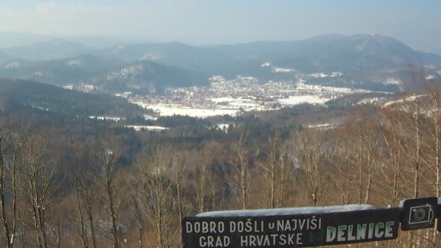Panorama Delnice town - from Ski centar Petehovac, Croatia