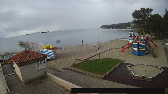 beach of Ankaran city in Slovenia