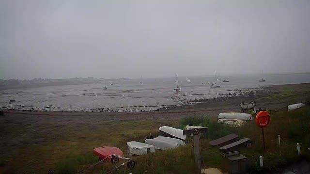 Menai Strait as seen from Penrhyn Safnas on Anglesey Island, UK
