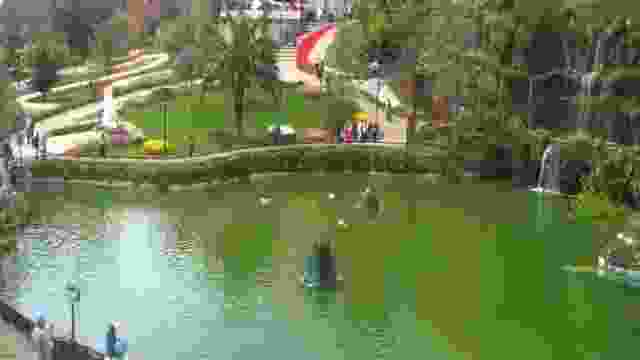 Pond of Emirgan park in Istanbul city, Turkey