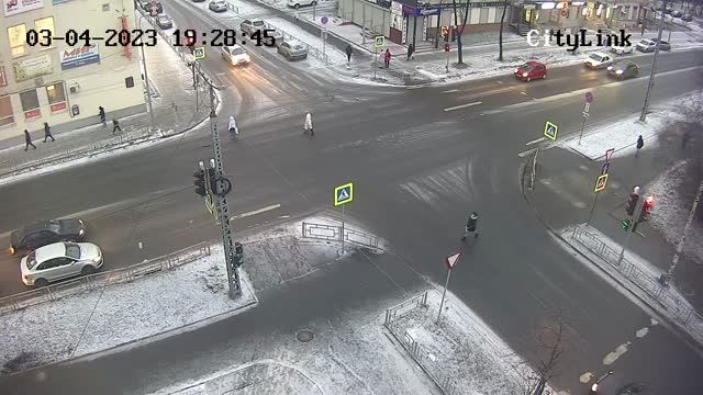 Krasnoarmeyskaya street in Petrozavodsk city, Russia