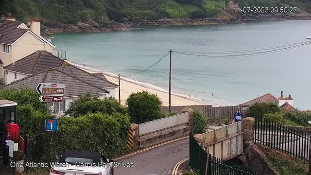 Carbis Bay Beach in St Ives village, England, UK