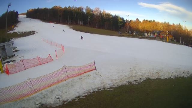 Ski resort Mariborsko Pohorje, ski slope next to Trikotna Jasa diner, Slovenia