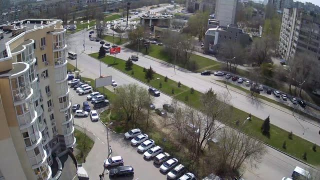 Crossroad of Hiroshima street and M. Balonin street in Volgograd city, Russia