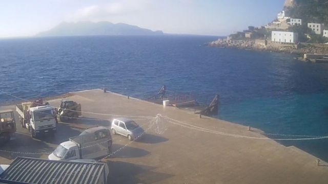 Ferry terminal Levanzo Port in Trapani city, Italy