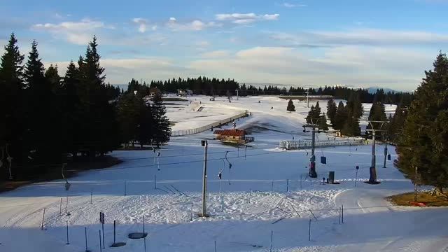 Ski resort Rogla - ski slope next to Uniorcek bar, Slovenia