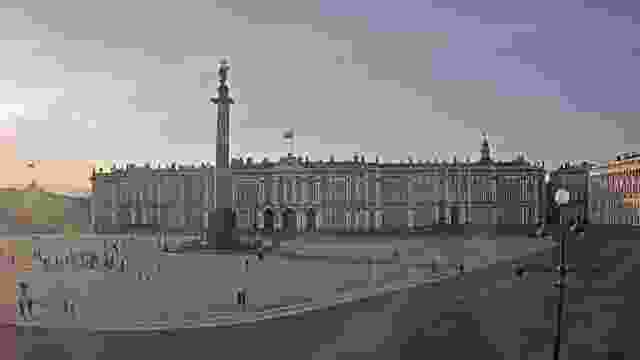 Palace Square in Saint Petersburg city, Russia.