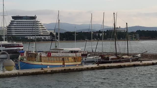 Pier in the city of Vodice, Croatia
