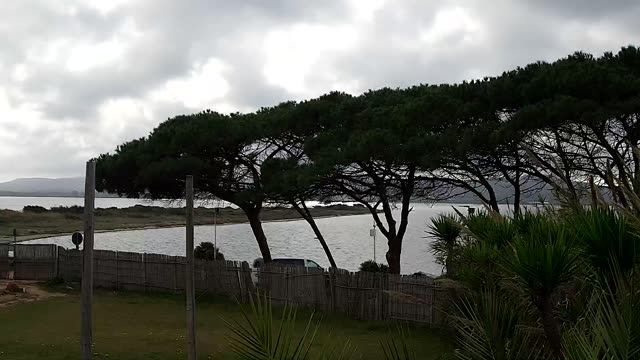 The coast of Punta Trettu for kiteboarding on the island of Sardinia