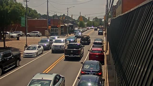 Intersection of S Lombard Street and E Main Street in Clayton, NC, USA