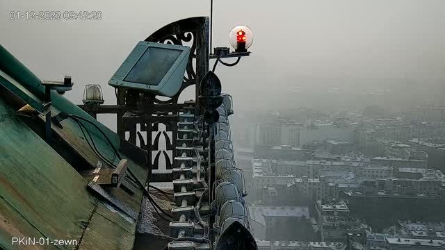 Falcon Habitat. Palace of Culture and Science in Warsaw, Poland